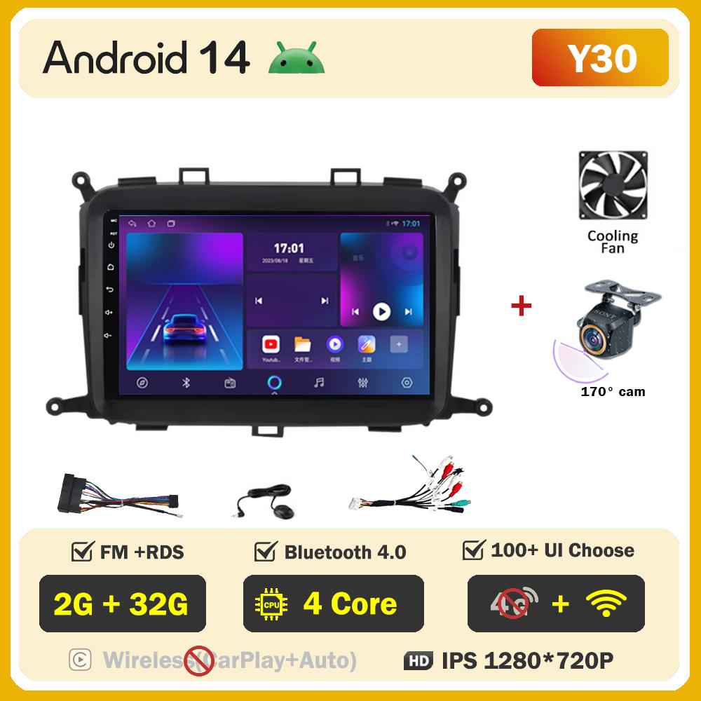 Android 14 For Kia Carens RP 3l 2013-2019 Car Multimedia Video Player Stereo Head Unit Intelligent Car Systems GPS Navigation
