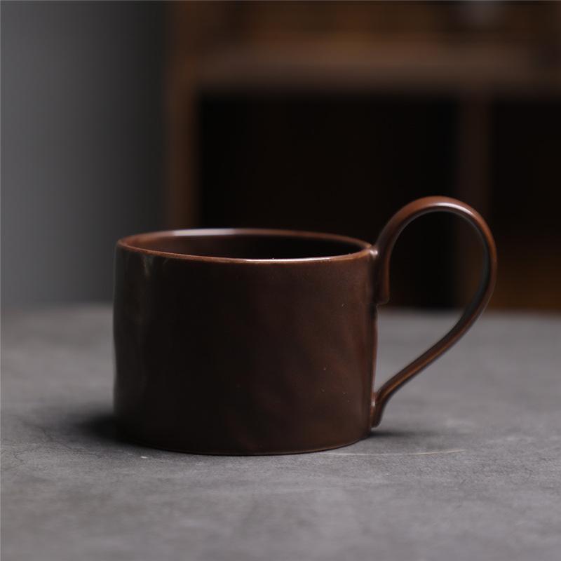 Retro Ceramic Large-Capacity Water Cup Coarse Pottery Afternoon Tea Coffee Cup Home Silent Wind Breakfast Cup