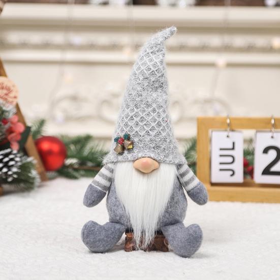 Weihnachten grau Gnome Weihnachten volle Puppe handgemachte spitze Hut Glocke Bart Zopf niedlich Desktop sitzend