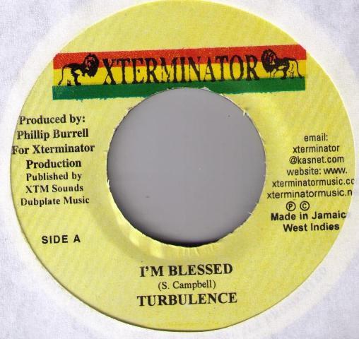 

7inch Record TURBULENCE - I m Blessed NONE Xterminator Jamaica Reggae, Ska & Dub Used