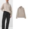 MD Fall and Winter New Arrival Female Commute Leisure Loose High Collar Elbow Patch Pullover Knitwear Sweater 5716581