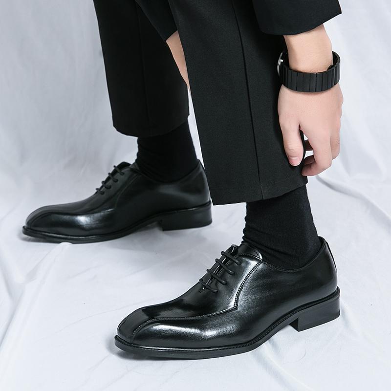 Fashion Business Formal Men's Leather Shoes Retro Versatile Design Style Dress Up Party Adult Elegant Luxury Minimalist Shoes -46 New