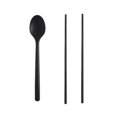 Seven Kitchen monosilikon çatal bıçak takımı, siyah, kaşık + yemek çubukları, Kore popüler sofra takımı
