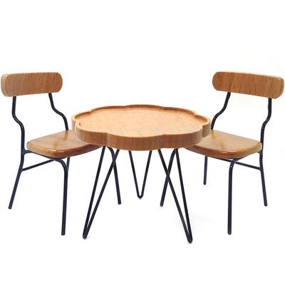 Moin Moin Scale Miniature Furniture Set Dollhouse Cafe Single Antique Brown Doll 2502mini65 1/12 (Table & Chairs) / Seater, Retro, Style, Biscuit-Like