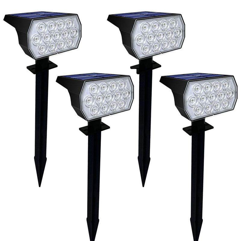 Solarstrahler RGB Farbwechsel 7 Modi Außen Landschaftsbeleuchtung Garten Pool Weg Dekoration 4er Set Installation