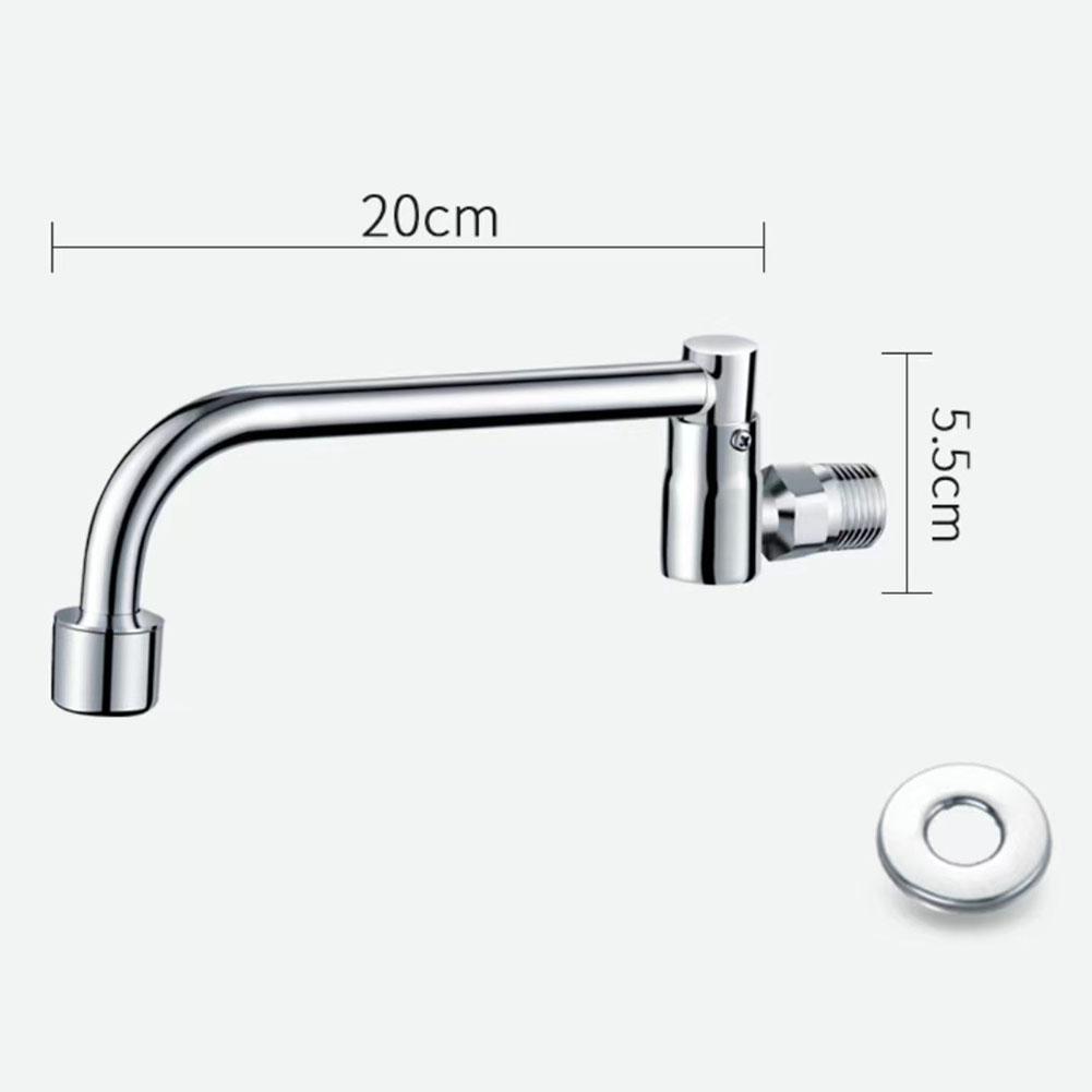 1pc G1/2 Brass Semi-automatic Swing Faucet Restaurant Hotel Kitchen Stove Faucet Single Cold Wall Style Tap Home Improvement