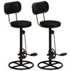 Day and Night - Day and Night Kitchen Stools 2 Pcs Genuine Goatskin Black