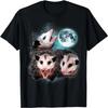 3 Opossum Moon Howling Opossum Head Funny For Men, Women T-Shirt