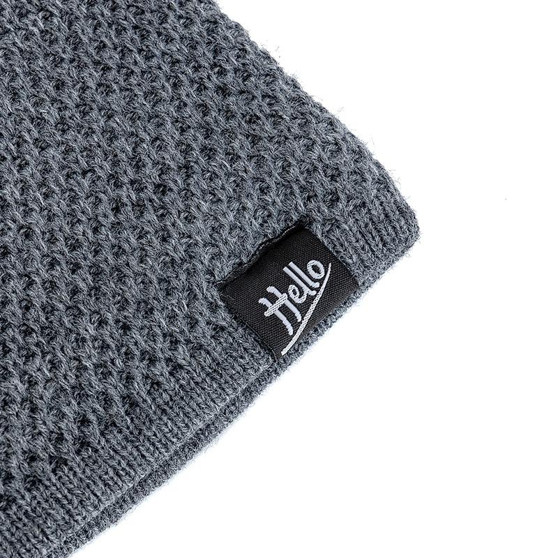 New Style Unisex Winter Hats Plush Fur Lined Beanies Hats For Men Woman Hello Letter Warm Cap Casual Winter Ski Knitted Hats