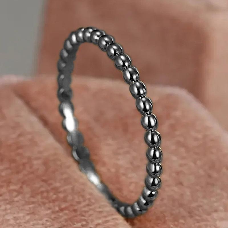 Simple Round Bead Ring For Women, Stacked With Transfer Beads, Niche High-End Sense Element Ring, Low-Key Index Finger Ring