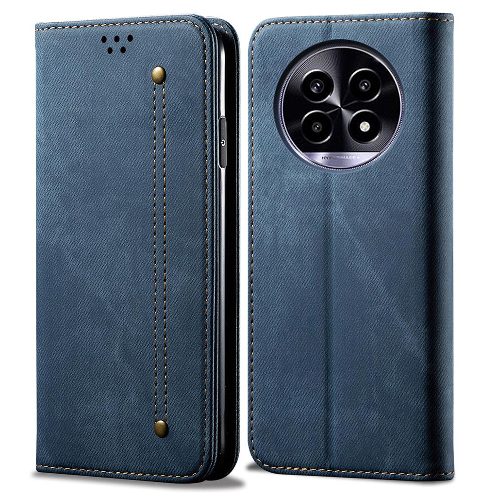 For Realme 13 Pro 5G (Global)/13 Pro+ 5G (Global) Case Jeans Cloth Texture Anti-Scratch Leather Stand Phone Cover