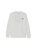 The North Face Long Sleeve Cut and Sew Back Square Logo Size M Tee, White/Black,