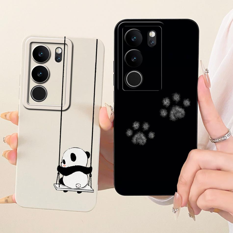 For Vivo V29 V29Pro Cute Cat Flower Cartoon Phone Case For Vivo V 29 V29 Pro V2250 V2251 Shockproof Soft Silicone Covers Bumpers