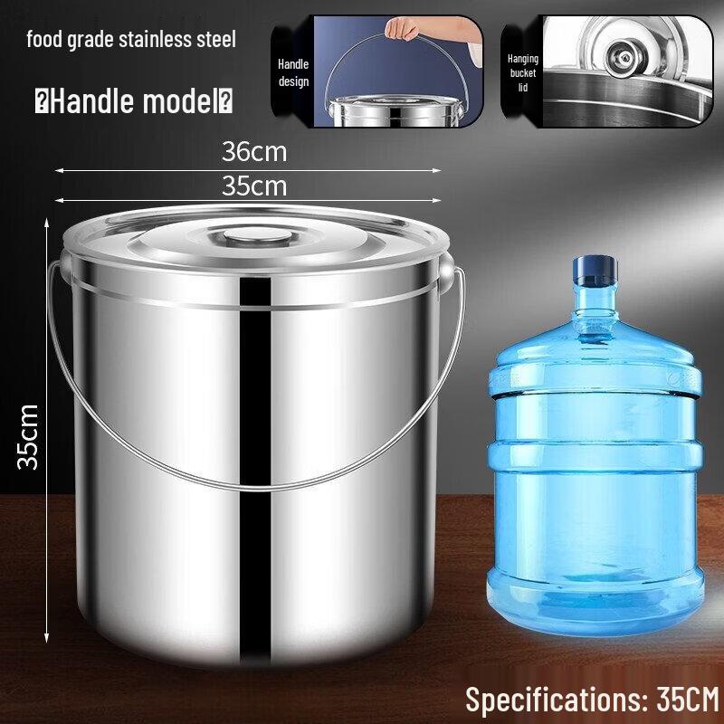 ZISIZ 304 Stainless Steel Portable Storage Bucket