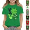 Children's Round Neck Casual Saint Patrick Printed Short Sleeve T-Shirt
