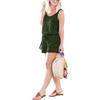 1011 European and American New Vest Drawstring Strap Jumpsuit Multi-color Straight Hair