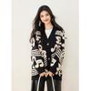 DIMANAF 2025 Winter New Jacket Women Sweaters Coat Wadded Cardigan Knitting Pockets Sweater