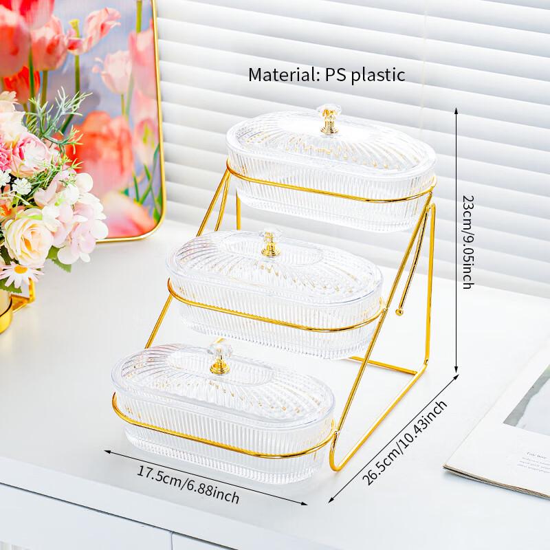 UOSU Diamond 3-Tier Transparent Plastic Fruit Bowl
