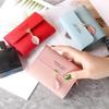 Fashion Leaf Tri-fold Coin Purse Buckle Pendant Thin Wallet New Small Women's Short Student Korean Card Holder Ladies