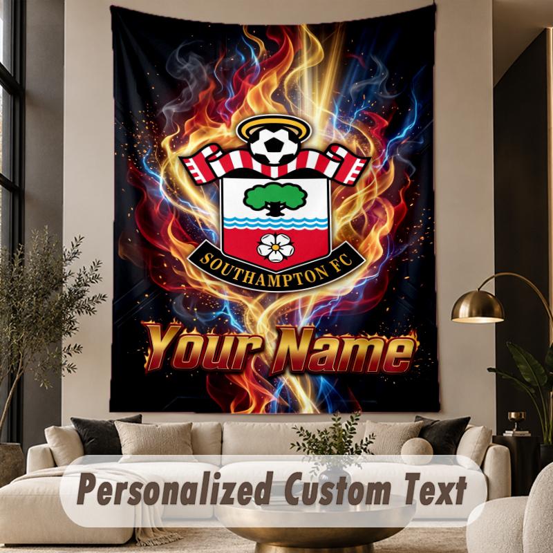 Custom Text Tapestry Southampton FC Print Wall Tapestry Indoor Living Room Wall Decor