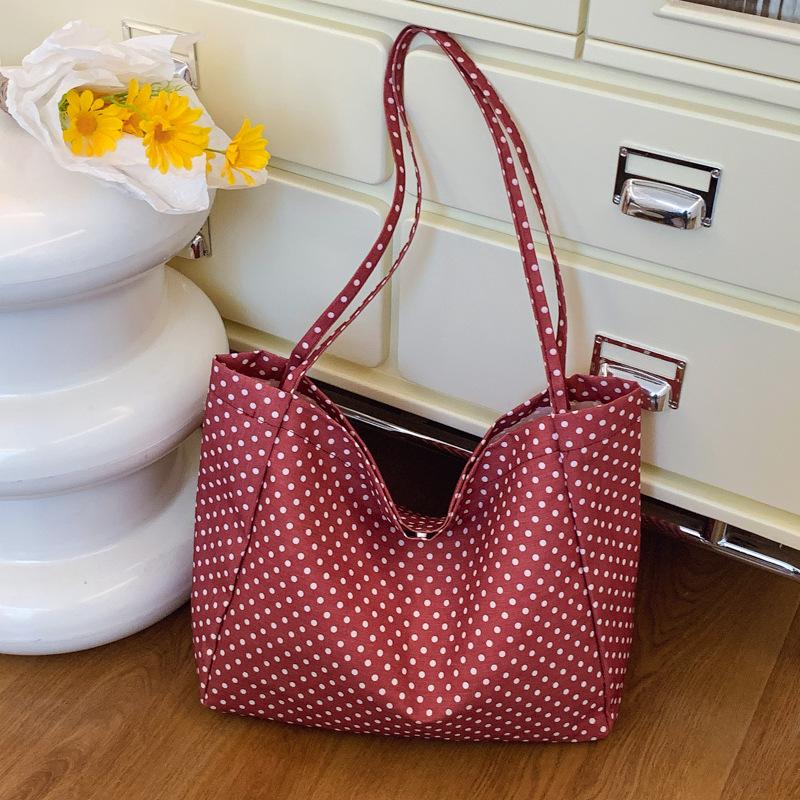Large Capacity Fashi Dot Women Shoulder Bags Casual Versatile Ladies Underarm Bag Tote Commuter Girls Class Shopping Handbags