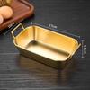 304 Stainless Steel Square Plate Durable Cooler Dish Korean Double Ear Snacks Plate  Hot Pot