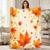 Falling Maple Leaves Coral Fleece Blanket