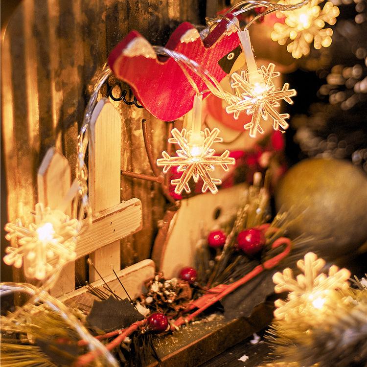 Christmas String Lights Snowflake Plug in Fairy Light Holiday Wedding Party Xmas Tree New Year Garden Decorations