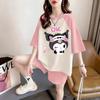 Plus Size Women's Loose Short Sleeve Cartoon T-Shirt - Korean Style Summer Top