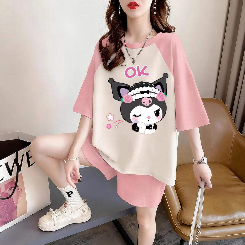 Plus Size Women's Loose Short Sleeve Cartoon T-Shirt - Korean Style Summer Top