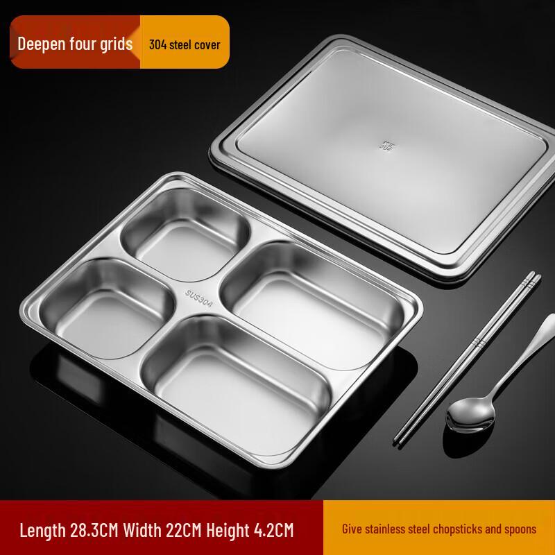 

Stainless Steel Divided Lunch Tray