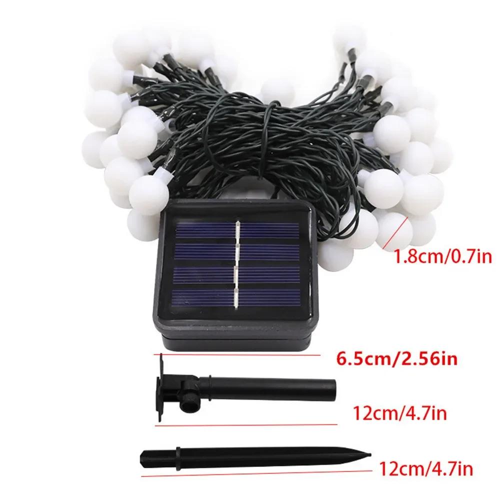 5/7/12M Solar Outdoors String Lights Ball String Fairy Light Party Wedding Birthday Decoration Garland Fairy Garden Holiday