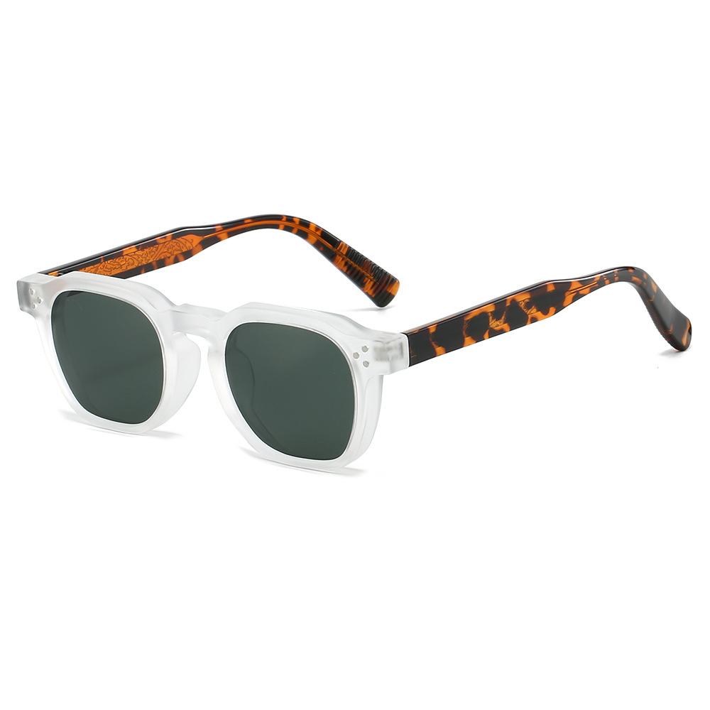 

New Retro Tortoise Shell Square Women Sunglasses Personalized Brand Contrast Color Frame Design Men Trendy Glasses Uv400 as picture