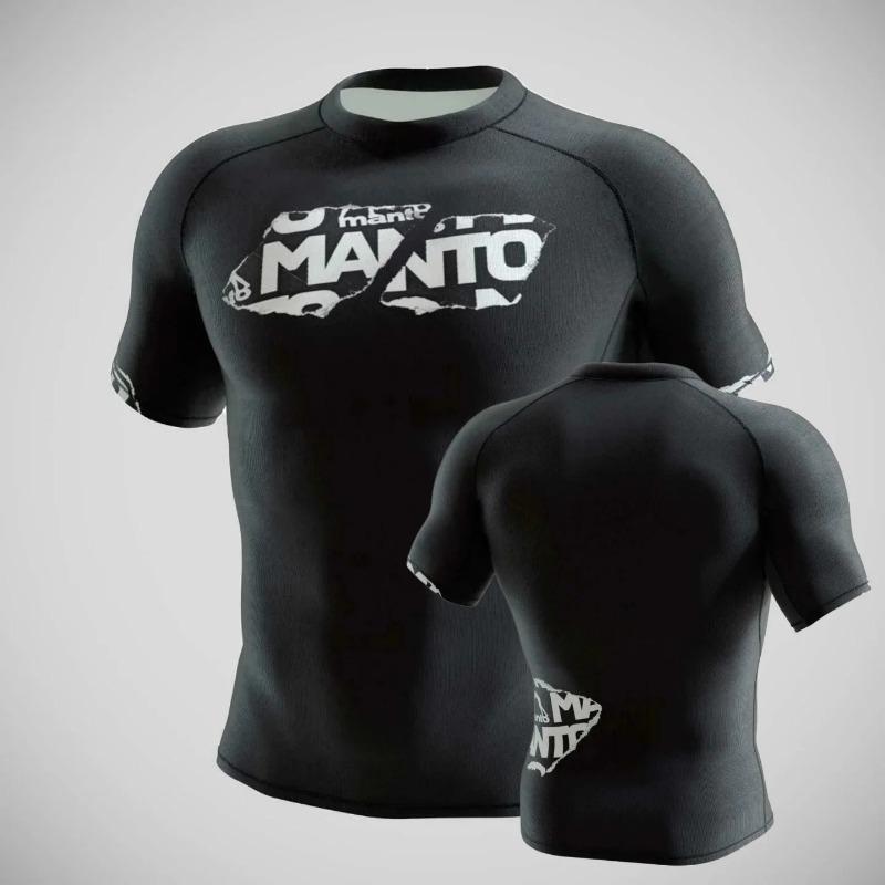 MANTO x Jannik Steger Tiger Print Short Sleeve Rash Guard White Black BJJ Training Shirt for Men S