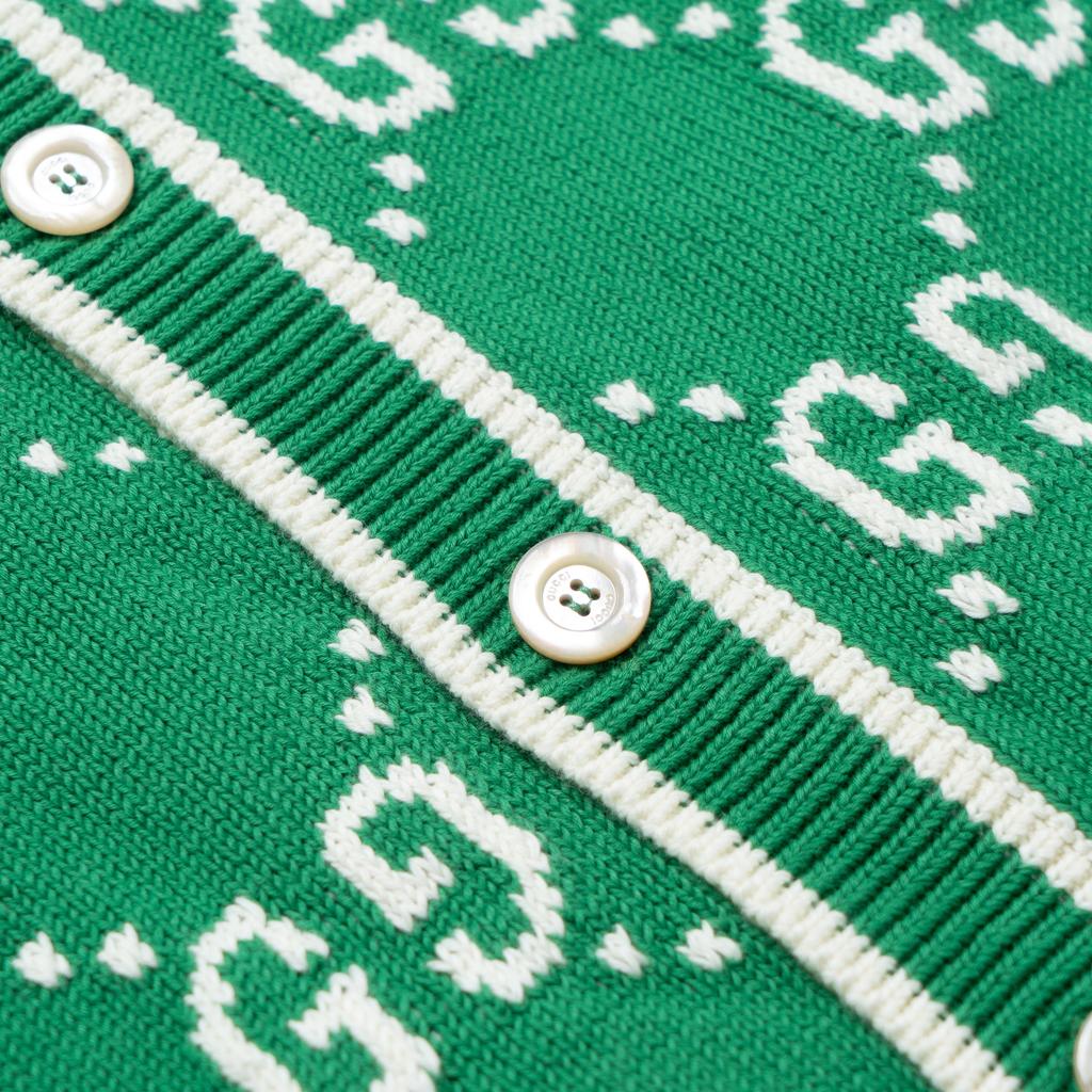 Gucci Jumbo GG Jacquard Cardigan 'Green' Men's 703943-XKCDF-3861