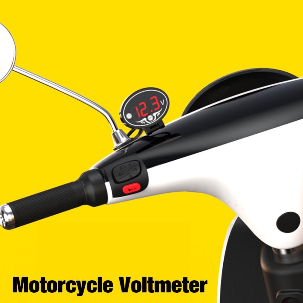 Universal Motorcycle Electronic Voltmeter Waterproof Dust-proof LED Watch Digital Display Panel Meter Motorcycle Accessories