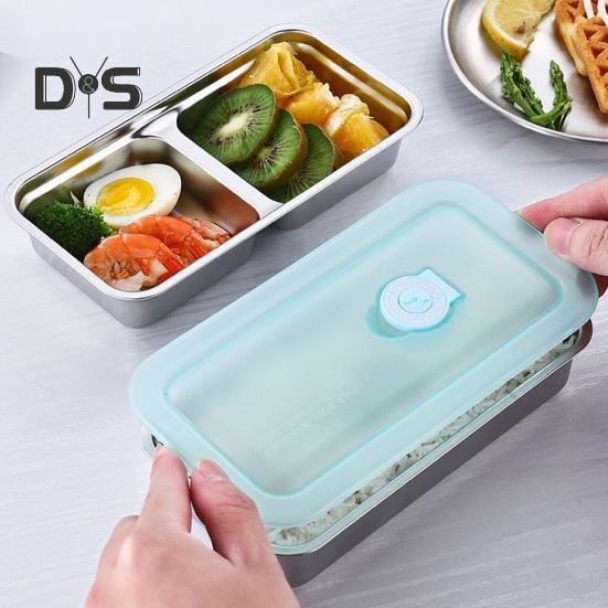1/2-teilige Snackbox mit Doppelfach, Edelstahlbehälter, auslaufsicheres Design, spülmaschinenfest, Saucen-Dressing-Box
