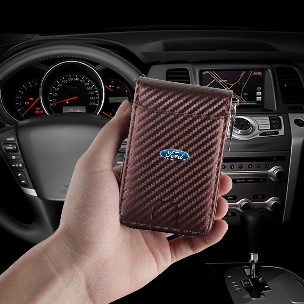 VEDB9 Portable Car Wallet Fuel Card ID Card Storage Bag Men Business Organizing Pocket For Ford FOCUS Mondeo Fiesta Ecosport Fusion