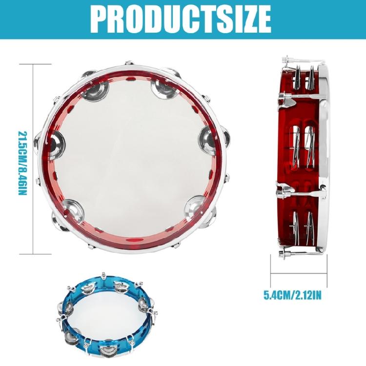 Musical Tambourine Metal Bells Handheld Percussion Drum Instrument Tambourine