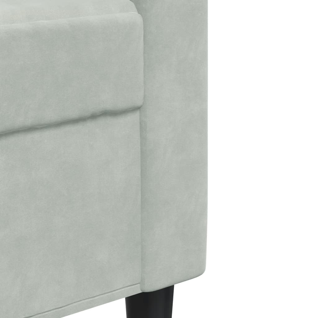 Vidaxl Sofa 3-Osobowa, Jasnoszary, 210 Cm, Obita Aksamitem