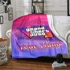 Grand Theft Auto Text individualisieren Decke Überwurf Personalisierte Decke Ultra-Weich Groß für Wohnzimmer Picknicks Nickerchen Sofa Vier Jahreszeiten Universell
