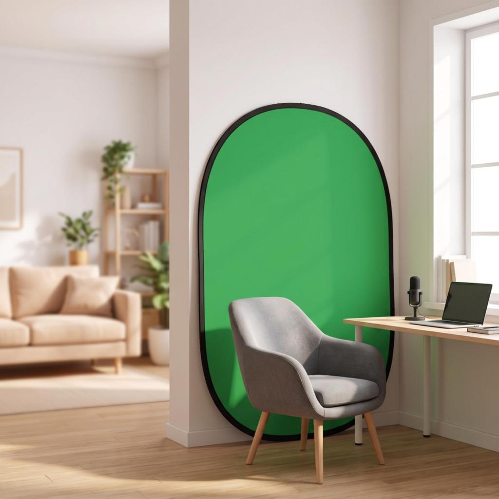 Green Screen Backdrop Board Two-sidedSided Trifold Display Easy-to-Store