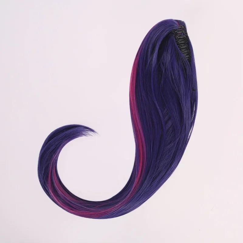 Anime Oshi No Ko Hoshino Ai Purple Wig Cosplay Headwear Girl Lolita Ponytail Heat Resistant Synthetic Wigs Accessories Hair