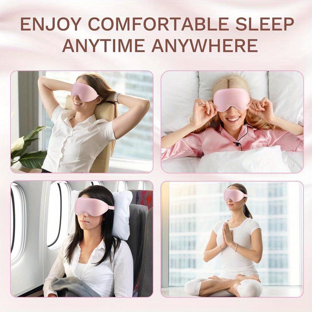 3D Sleep Eye Mask Zero Eye Pressure 3D Contoured Sleeping Mask Soft Comfort Eye Shade Cover 100% Block Out Light