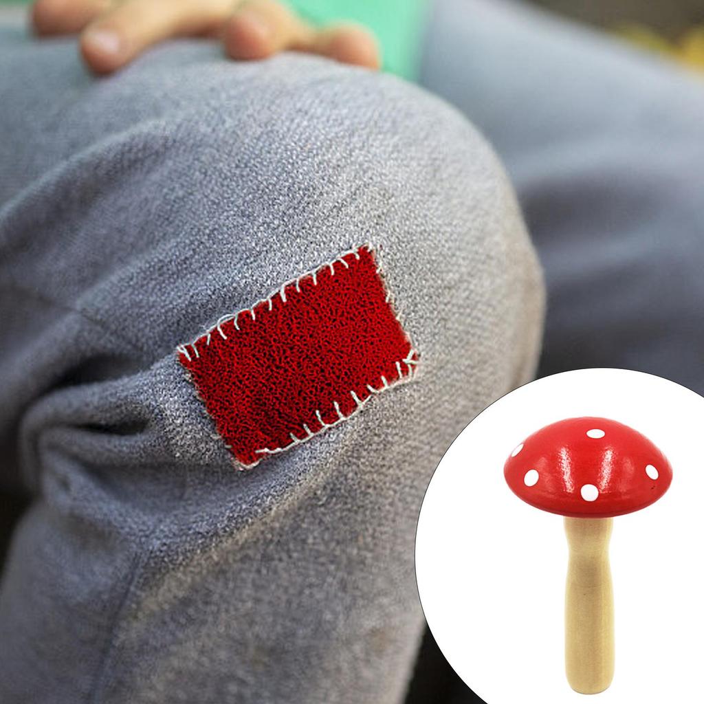 Sewing Darning Tool Wooden Small Mushroom Darning DIY Repair Patch Clothes Socks Mending Device Sewing Tools