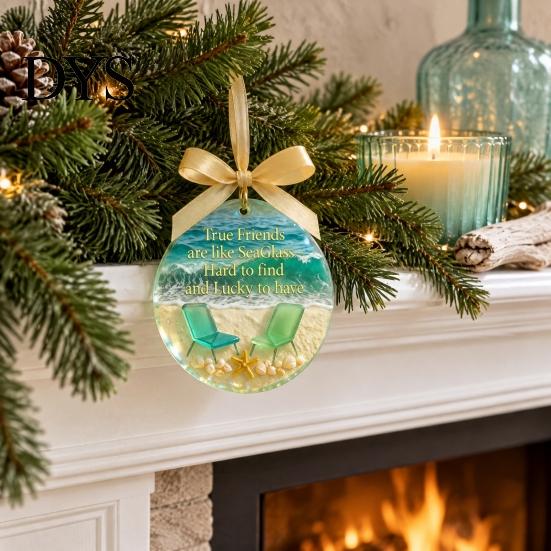 Festive Garden Hanging Ornaments True Friends Acrylic Ornament, Friendship Theme Decoration for Christmas Decorative Holiday Tree Pendants Home Party,