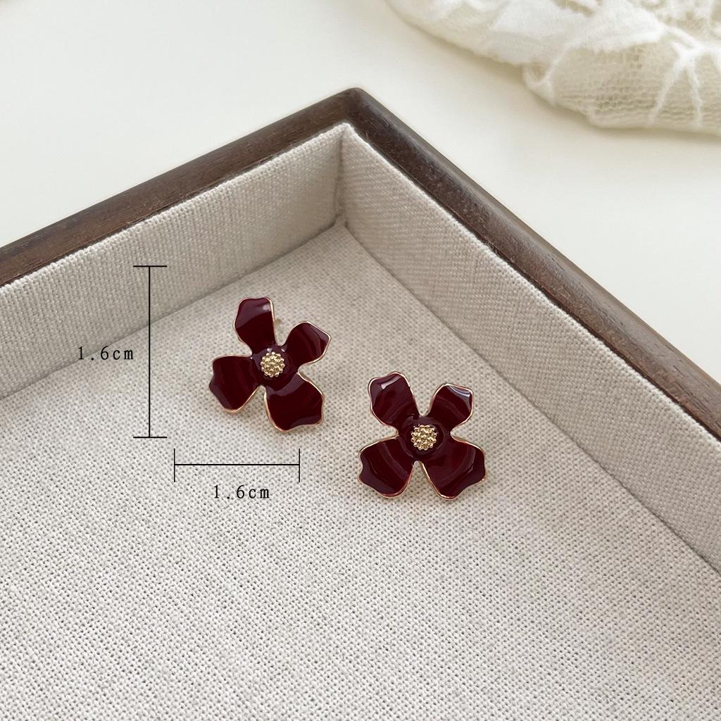 Ancola Red Drop Earrings: Women's Retro Chic, Fair-Skin Enhancing, Luxury Ear Jewelry.