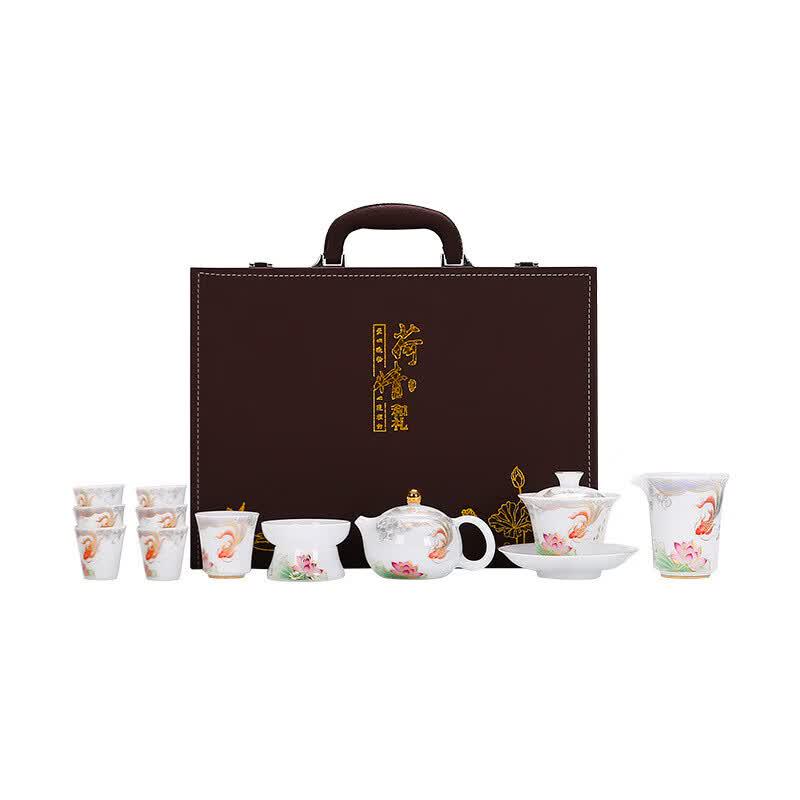 Chaxun Glazed Porcelain 11-Piece Kung Fu Tea Set