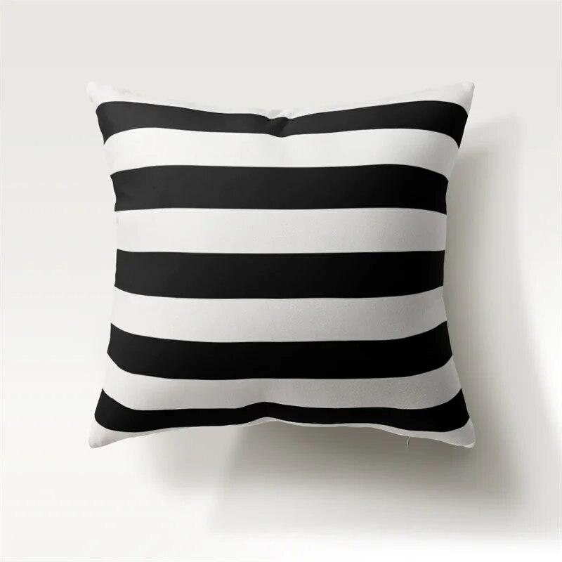 Nordic Simple Fashion Black and White Geometric Polyester Pillowcase 45x45cm Sofa Chair Car Cushion Cover Home Decor Pillowcase