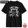 Ive Got Your Back Funny Skull Skeleton Graphic Tshirt 2026 Summer Soft 100cotton Loose Oneck Tshirts For Unisex Hip Hop Design